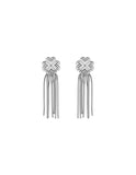 Aretes Colgante Trebol Plateado