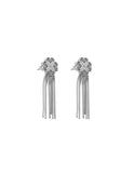 Aretes Colgante Trebol Plateado