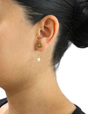 Arete trébol NUVI Cadena con Perla