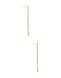 Aretes Chapa Largo Cristal con Perla Madre Negro Dorado