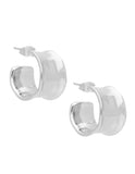 Arete Chapa Redondo Plateado