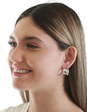 Arete Chapa Redondo Plateado