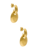 Arete Acero Inoxidable Ovalo Colgante Dorado