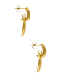 Arete Acero Inoxidable Ovalo Colgante Dorado