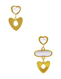 Arete Corazones irregulares, 1 aretes con Cristal Transparente