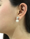 Arete NUVI Corazon con Perla Plateado
