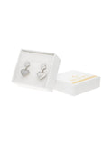 Arete NUVI Flor con Corazon NUVI Plateado