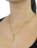 Collar Dije Sandalias Cristales Pequeños