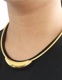 Collar Barra U Grande Cadena Redonda Dorado