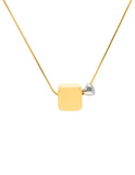 Collar Cubo Grande Dorado