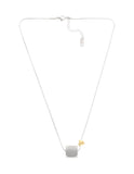 Collar Cubo Grande Plateado