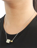 Collar Cubo Grande Plateado