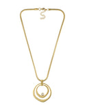 Collar Corto Acero Inoxidable Cadena Grande Circulo Abstracto Gigante Dorado