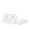 Collar Doble Cadena Plana y Cadena Cristales Blanco