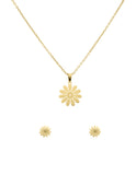 Collar y Aretes NUVI Flor con Flor Centro