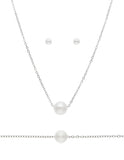 Collar y Aretes Bola Dorada Grande