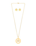 Collar y Aretes Aros Dorados
