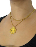 Collar y Aretes NUVI Medallon Trebol Cristal