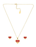 Collar y Aretes NUVI Corazón