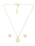 Collar y Aretes NUVI Corazón