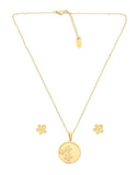 Collar y Aretes NUVI Redondo Tres Flores