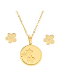Collar y Aretes NUVI Redondo Tres Flores