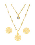 Collar y Aretes NUVI Redondo Trébol Perla Madre