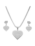 Collar y Aretes NUVI Corazón Grande Metálico