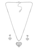 Collar y Aretes NUVI Corazón Grande Metálico