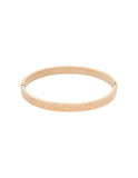 Brazalete Delgada Rombos Grabado Oro Rosa