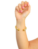 Brazalete Acero Inoxidable Esferas Bola Dorado