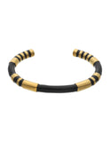 Brazalete Ceramica Negra Detalles Dorado