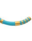 Brazalete Ceramica Turquesa Detalles Dorado
