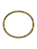 Brazalete Chapa Intercalado Negro Dorado