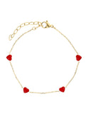 Pulso Pulsera Corazones Rojos
