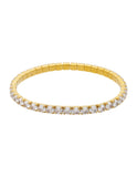 Pulsera Delgada Cristales Dorado