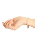 Pulsera Delgada Cristales Dorado