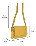 Crossbody Dua Mila Colección Cristina Piel Asa Larga Amarillo