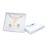 Collar y Aretes NUVI Doble Cadena Perlas