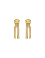 Aretes Colgante Trebol Dorado