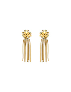 Aretes Colgante Trebol Dorado