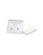 Collar y Aretes NUVI Doble Cadena Perlas