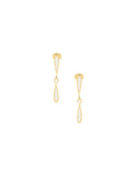 Aretes Colgante Oval Esmalte Beige