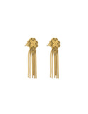 Aretes Colgante Trebol Dorado