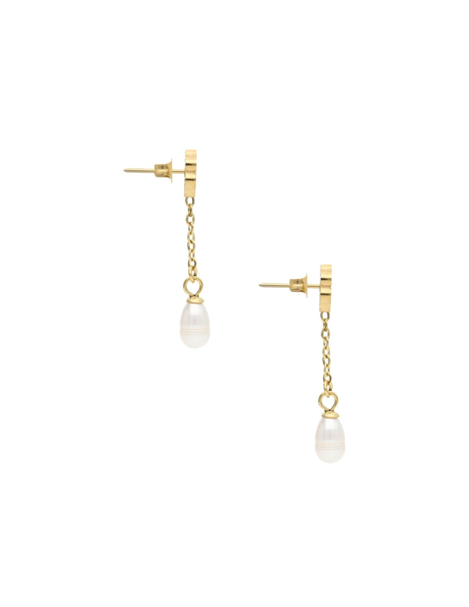 Arete trébol NUVI Cadena con Perla