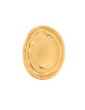 Anillo Oval Con Lineas Redondos Dorado Ajustable
