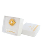 Anillo Ajustable Flor Con perlita Dorado