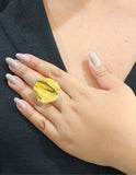 Anillo Ajustable Redondo espejo ondulado