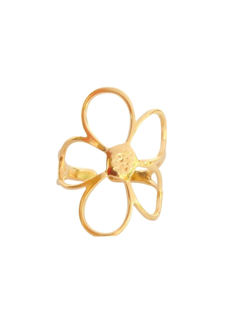 Anillo Ajustable Flor delgada