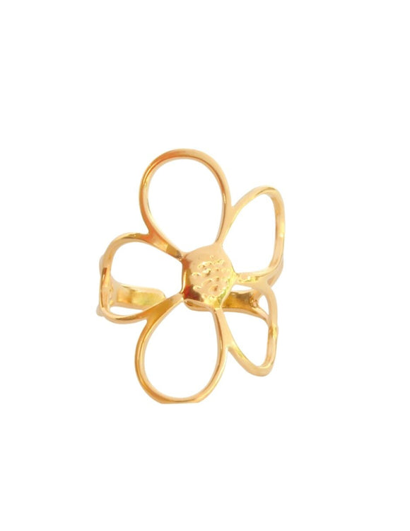 Anillo Ajustable Flor delgada